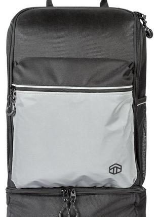 Діловий рюкзак зі світловідбивними вставками 17l topmove чорний із сірим4 фото