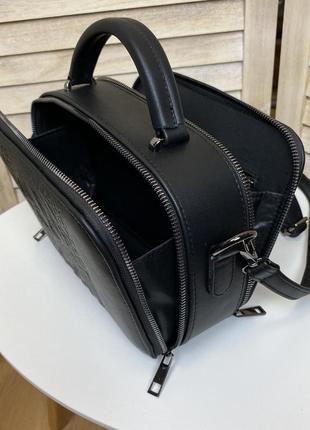 Женская мини сумочка клатч под рептилию черная, маленькая сумка через плечо эко кожа9 фото