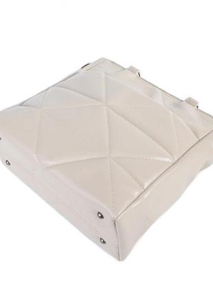 Беж тауп - стеганная качественная вместительная сумка с дополнительными удобными отделениями (луцк, 708)8 фото