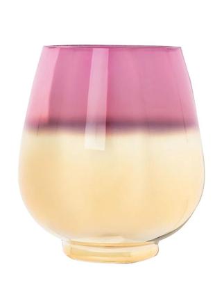 Декоративний великий скляний свічник золотий-рожевий livarno home