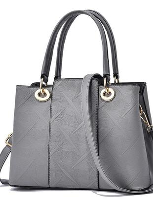 Модная женская сумочка экокожа, стильная сумка на плечо серый