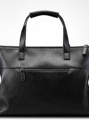 Качественная мужская деловая сумка для документов формат а4, офисная сумка-портфель черная, деловой портфель7 фото