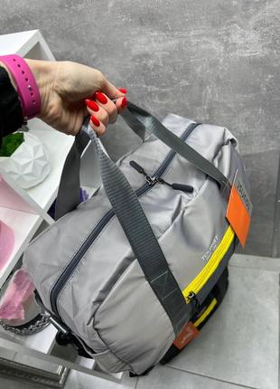 Серая - 43х30х20 см - стильная, яркая и практичная спортивно-дорожная сумка - размер м (5145)2 фото