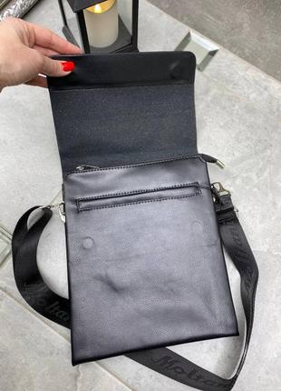Черная мужская сумка на 2 отделения, по акции, 16х20 см (1704-1)4 фото