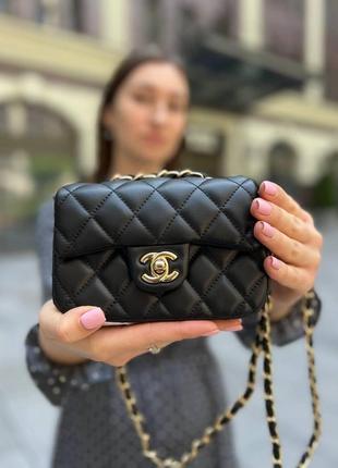 Женская сумка chanel mini молодежная сумка шанель мини через плечо из мягкой экокожи изящная брендовая сумочка