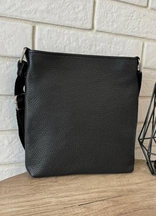 Модна чоловіча сумка-планшетка шкіряна чорна, сумка-планшет із натуральної шкіри барсетка2 фото