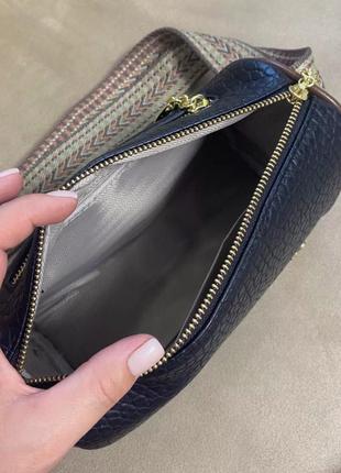Женская мини сумочка кросс-боди daishu кенгуру, маленькая сумка багет черная10 фото