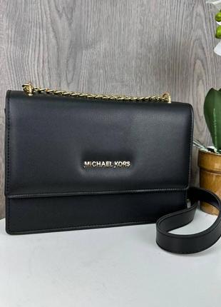 Стильная женская мини сумочка в стиле майкл корс черная9 фото