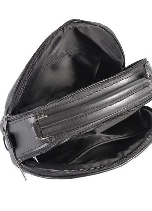 Черная - два отделения - стильная качественная стеганная кросс-боди сумочка (луцк, 806)2 фото