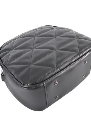 Черная - два отделения - стильная качественная стеганная кросс-боди сумочка (луцк, 806)4 фото
