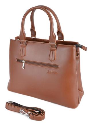 Мокко — велика каркасна якісна сумка в стилі "tote bag", відділення на блискавці (луцк, 723)8 фото