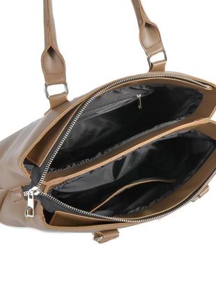 Мокко — велика каркасна якісна сумка в стилі "tote bag", відділення на блискавці (луцк, 723)2 фото