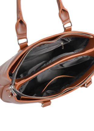Мокко — велика каркасна якісна сумка в стилі "tote bag", відділення на блискавці (луцк, 723)9 фото