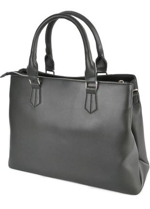 Мокко — велика каркасна якісна сумка в стилі "tote bag", відділення на блискавці (луцк, 723)5 фото