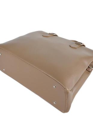Мокко — велика каркасна якісна сумка в стилі "tote bag", відділення на блискавці (луцк, 723)4 фото