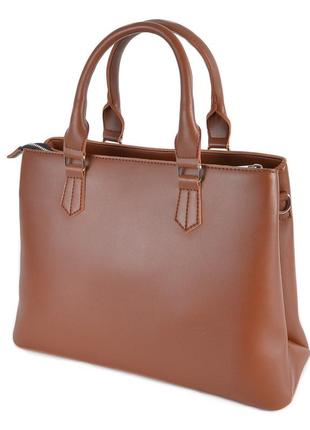 Мокко — велика каркасна якісна сумка в стилі "tote bag", відділення на блискавці (луцк, 723)7 фото