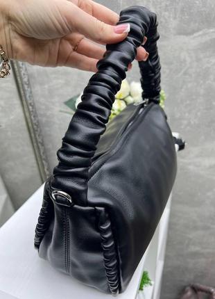 Акція! пудра — красива молодіжна сумка на блискавці, короткий ремінь із м'якої екошкіри (0396)3 фото