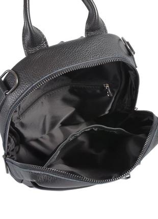 Натуральная кожа. черная - сумка-рюкзак - большой качественный с удобным карманом спереди (луцк, 802)6 фото