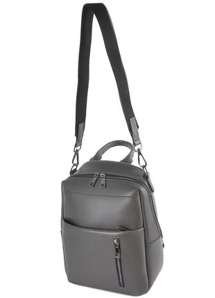 Натуральная кожа. черная - сумка-рюкзак - большой качественный с удобным карманом спереди (луцк, 802)10 фото