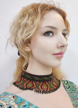 Женское ожерелье из бисера, чешский бисер.3 фото
