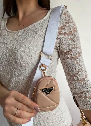 Женская сумка prada pink 2в1 прада маленькая сумка на плечо красивая, легкая сумка из эко-кожи8 фото