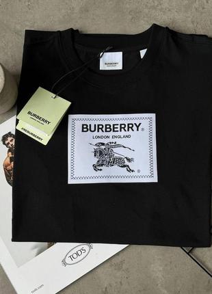 Мужская футболка черная burberry повседневная брендовая футболка мужская