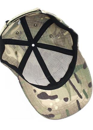 Тактическая кепка мультикам с липучкой камуфляжная военная бейсболка рипстоп кепка...