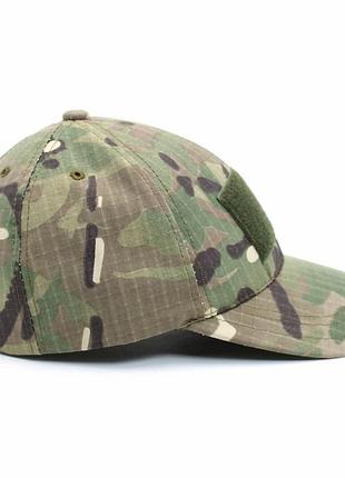 Тактическая кепка мультикам с липучкой камуфляжная военная бейсболка рипстоп кепка...