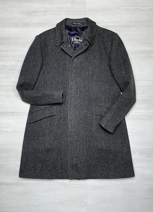 Premium vintage wool dhobi maincoat чоловіче вовняне твідове сіре пальто