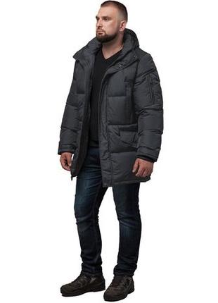 Чоловіча графітова зимова куртка великого розміру модель 3284 (клад тільки 60(5xl)) 58 (4xl)