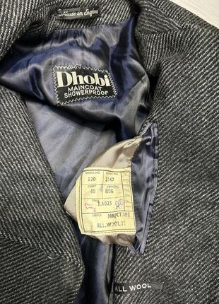 Premium vintage wool dhobi maincoat чоловіче вовняне твідове сіре пальто3 фото