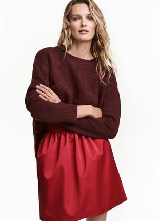 Атласна коротка чорна спідниця h&m5 фото