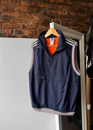 Adidas vintage men’s 90s blue vest 3-stripes вінтажна жилетка