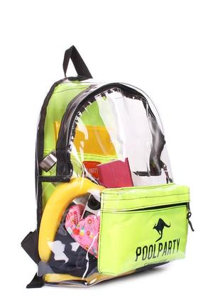 Прозорий рюкзак poolparty plastic жовтий3 фото