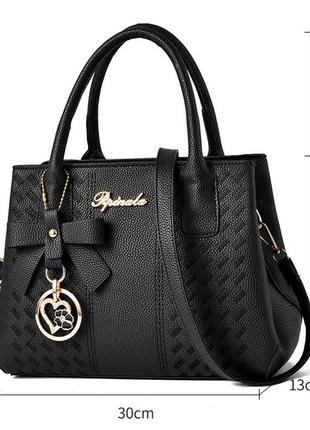 Стильная женская мини сумка с брелком, женская сумочка на плечо с брелочком6 фото