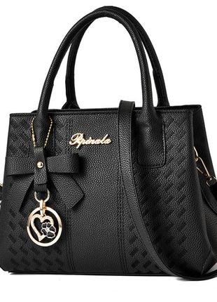 Стильная женская мини сумка с брелком, женская сумочка на плечо с брелочком8 фото