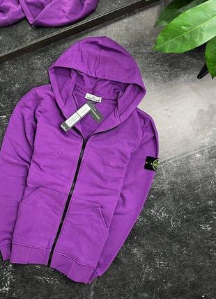 Топове худі від відомого бренду stone island zip hoodie stone  violet ☂️3 фото