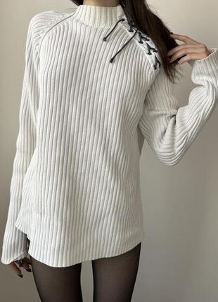 Вінтажний светр в рубчик зі шнурівкою вінтаж vintage2 фото