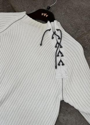 Вінтажний светр в рубчик зі шнурівкою вінтаж vintage6 фото