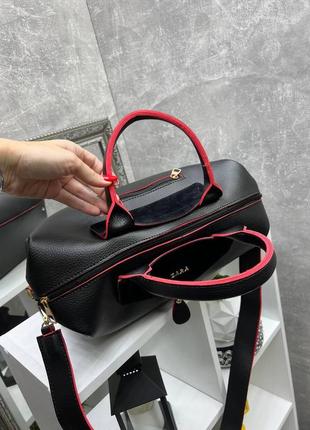 Бордо - без логотипа - стильная и вместительная, большая и объемная сумка на молнии (0235-2)8 фото