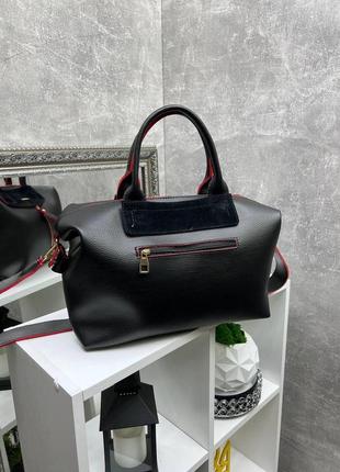 Бордо - без логотипа - стильная и вместительная, большая и объемная сумка на молнии (0235-2)9 фото
