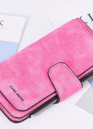 Жіночий гаманець клатч engsheng forever яскраво-рожевий