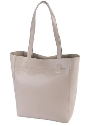 Беж тауп - фабричная сумка-шоппер с простым кроем и минимальной отделкой (518, луцк)1 фото
