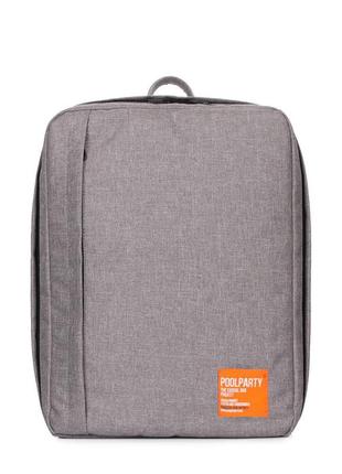 Рюкзак для ручной клади poolparty airport 40x30x20см wizz air / мау серый1 фото