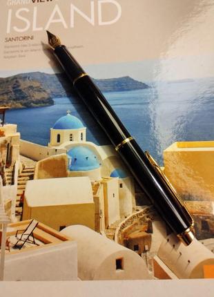 Перова ручка waterman hémisphère fountain pen gloss black with 23k gold trim fine nib blue ink gift4 фото