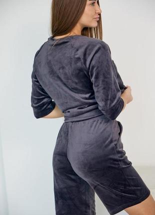 Велюровая пижама футболка и шорты р.s,m,l,xl4 фото