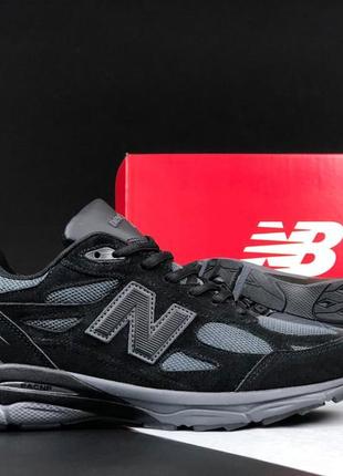 Чоловічі замшеві, чорні з сірим, стильні кросівки new balance 990. від 41 до 46 рр. 12155 дш демі