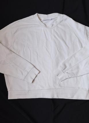 Свитшот укороченный свитер белый weekday