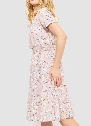 Платье с цветочным принтом, цвет пудровый, 230r1007-1.2 фото