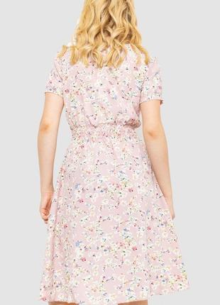 Платье с цветочным принтом, цвет пудровый, 230r1007-1.3 фото